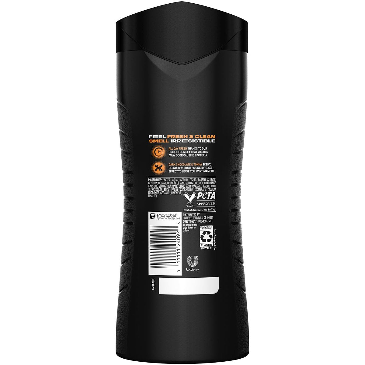 AXE Dark Temptation Body Wash, 3-Pack, 16 Fl Oz Each - Refreshing Chocolate Scent for Men Avelisse
