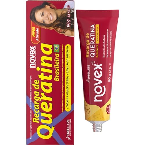 NOVEX Keratin Recharge Leave-In Conditioner – Reconstructive Keratin, Frizz Control & Damage Repair (1.4 oz, Pack of 2) Avelisse