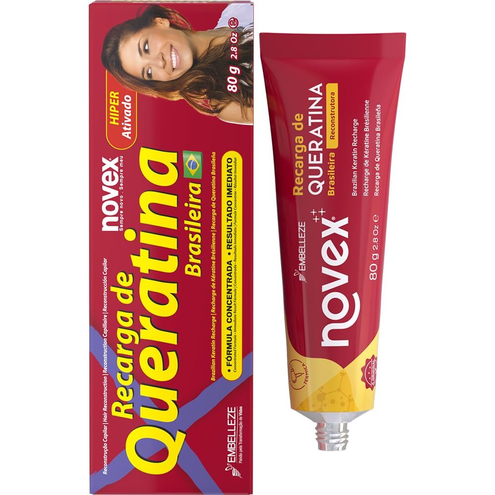 NOVEX Keratin Recharge Leave-In Conditioner – Reconstructive Keratin, Frizz Control & Damage Repair (1.4 oz, Pack of 2) Avelisse