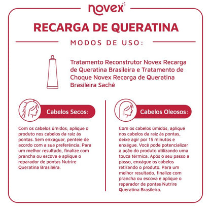 NOVEX Keratin Recharge Leave-In Conditioner – Reconstructive Keratin, Frizz Control & Damage Repair (1.4 oz, Pack of 2) Avelisse