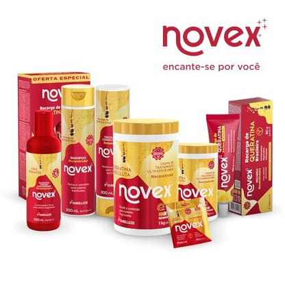 NOVEX Keratin Recharge Leave-In Conditioner – Reconstructive Keratin, Frizz Control & Damage Repair (1.4 oz, Pack of 2) Avelisse