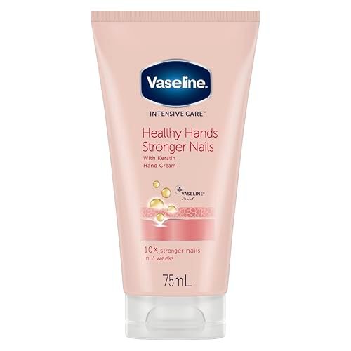 Vaseline Hand Cream 2-Pack – Healthy Hands Stronger Nails with Keratin, 10X Stronger Nails in 2 Weeks, 3.4 Oz Each - görsel 2