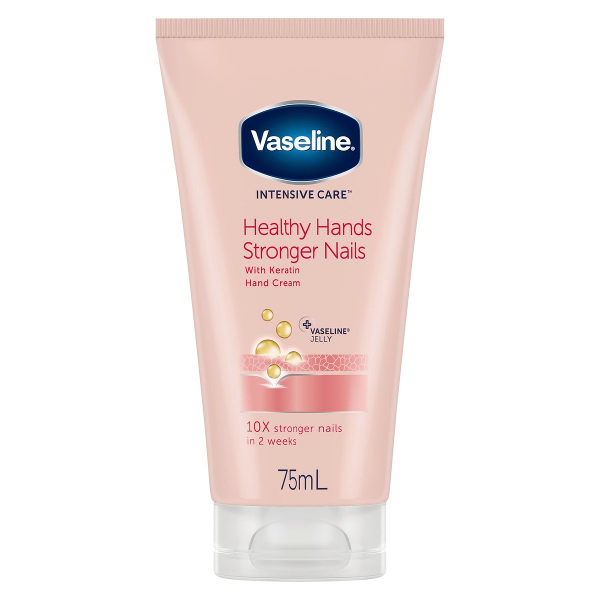 Vaseline Hand Cream 2-Pack – Healthy Hands Stronger Nails with Keratin, 10X Stronger Nails in 2 Weeks, 3.4 Oz Each - görsel 1