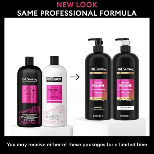 TRESemmé Amplified Volume + Collagen Infusion Shampoo and Conditioner Set with Keratin Repair Mask, 56 Fl Oz Avelisse