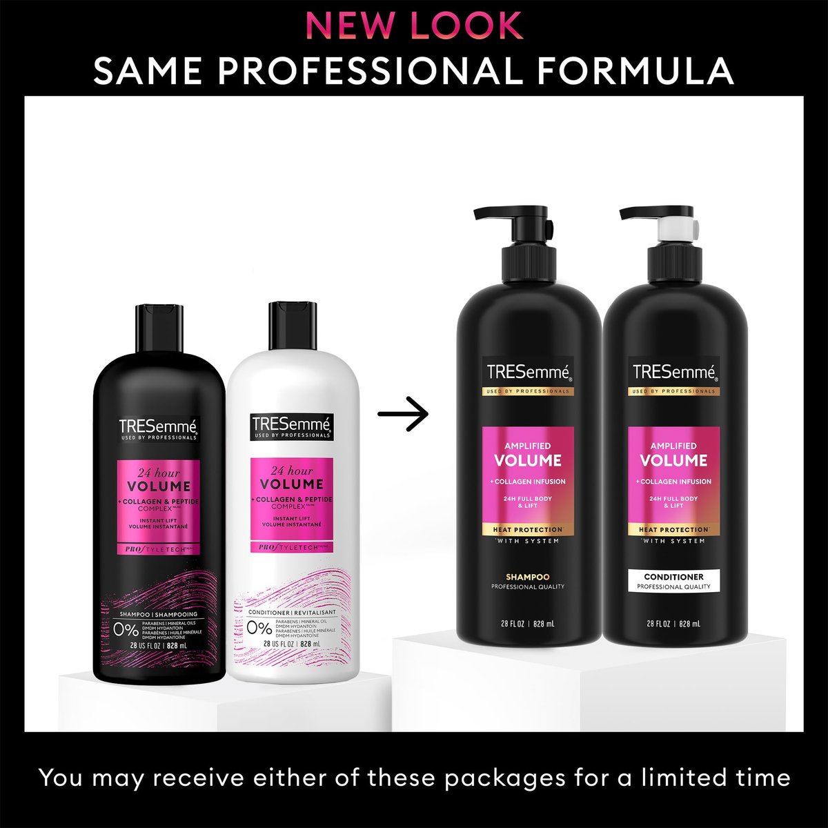 TRESemmé Amplified Volume + Collagen Infusion Shampoo and Conditioner Set with Keratin Repair Mask, 56 Fl Oz Avelisse
