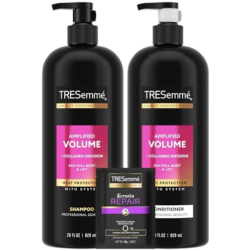 TRESemmé Amplified Volume + Collagen Infusion Shampoo and Conditioner Set with Keratin Repair Mask, 56 Fl Oz Avelisse