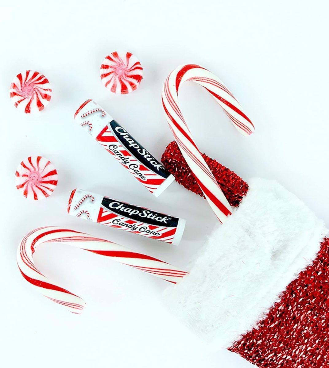 ChapStick Bulk Lip Balm, Candy Cane Packs (12 Sticks) – Fresh & Minty Lip Moisturizer, 0.15 Oz Each - görsel 6