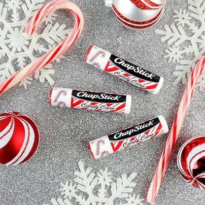 ChapStick Bulk Lip Balm, Candy Cane Packs (12 Sticks) – Fresh & Minty Lip Moisturizer, 0.15 Oz Each