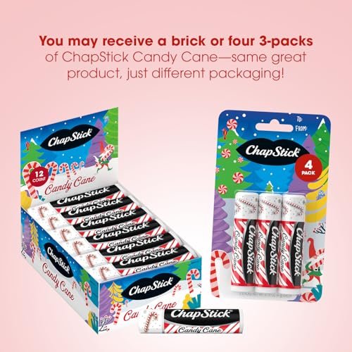 ChapStick Bulk Lip Balm, Candy Cane Packs (12 Sticks) – Fresh & Minty Lip Moisturizer, 0.15 Oz Each - görsel 3