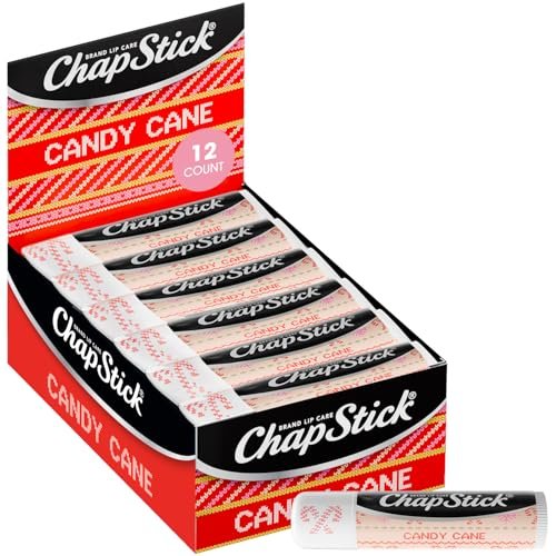 ChapStick Bulk Lip Balm, Candy Cane Packs (12 Sticks) – Fresh & Minty Lip Moisturizer, 0.15 Oz Each - görsel 1