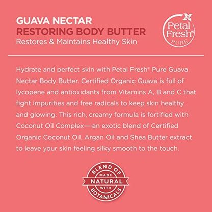 Petal Fresh Body Butter - Guava Nectar, 8 oz - Intense Moisturizer for Dry Skin