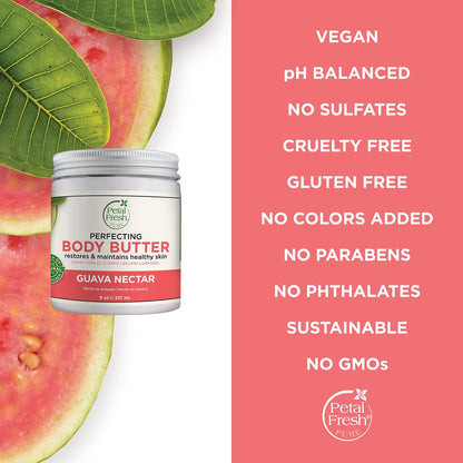 Petal Fresh Body Butter - Guava Nectar, 8 oz - Intense Moisturizer for Dry Skin