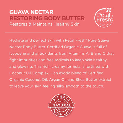 Petal Fresh Body Butter - Guava Nectar, 8 oz - Intense Moisturizer for Dry Skin