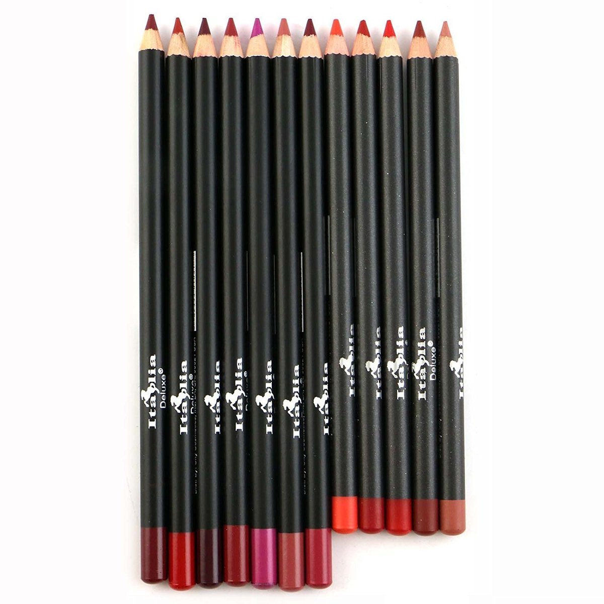 Italia Deluxe Ultra Fine Lip Liner Set - 12 Long-Lasting, Highly Pigmented Colors - görsel 1