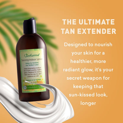 Just Nutritive Indoor Tanning Lotion - Natural Tanning Bed Moisturizer with Aloe, Coffee, Papaya & Vitamin E - Accelerate, Extend & Maintain Tan - Non-Bronzing Formula - 8 Fl Oz Avelisse