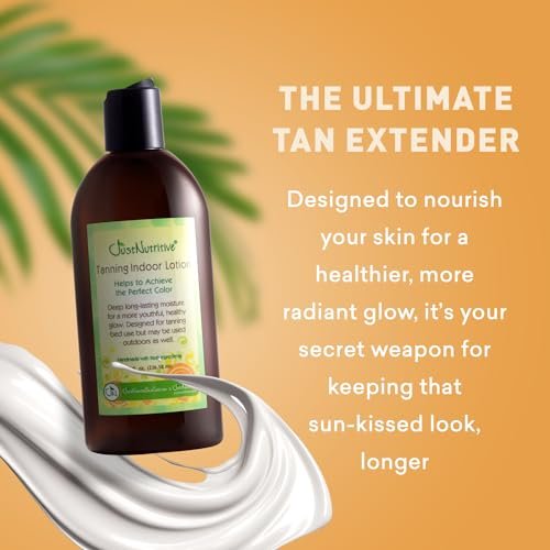 Just Nutritive Indoor Tanning Lotion - Natural Tanning Bed Moisturizer with Aloe, Coffee, Papaya & Vitamin E - Accelerate, Extend & Maintain Tan - Non-Bronzing Formula - 8 Fl Oz Avelisse