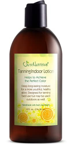 Just Nutritive Indoor Tanning Lotion - Natural Tanning Bed Moisturizer with Aloe, Coffee, Papaya & Vitamin E - Accelerate, Extend & Maintain Tan - Non-Bronzing Formula - 8 Fl Oz Avelisse