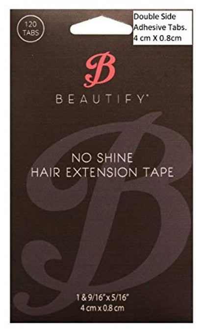 Beautify No Shine Hair Extension Tape Tabs - Double Sided Replacement Tape for Hair Extensions, 120 Tabs per Pack - Shine-Free Hold Avelisse