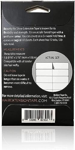 Beautify No Shine Hair Extension Tape Tabs - Double Sided Replacement Tape for Hair Extensions, 120 Tabs per Pack - Shine-Free Hold Avelisse
