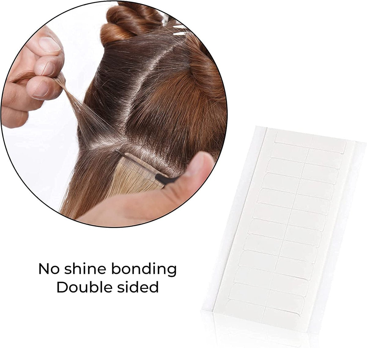 Beautify No Shine Hair Extension Tape Tabs - Double Sided Replacement Tape for Hair Extensions, 120 Tabs per Pack - Shine-Free Hold Avelisse