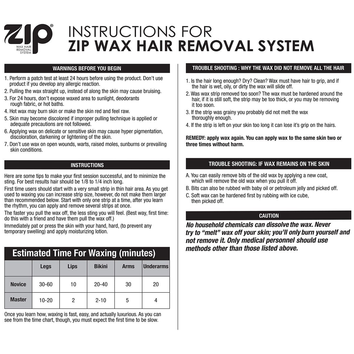 Zip Wax Hair Removal Kit 7oz - Professional-Grade Wax for Smooth Skin Avelisse