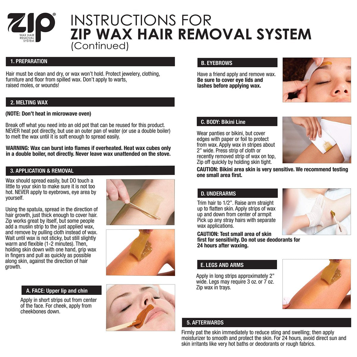 Zip Wax Hair Removal Kit 7oz - Professional-Grade Wax for Smooth Skin Avelisse