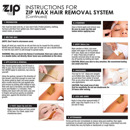 Zip Wax Hair Removal Kit 7oz - Professional-Grade Wax for Smooth Skin Avelisse