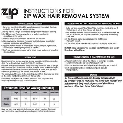 Zip Wax Hair Removal Kit 7oz - Professional-Grade Wax for Smooth Skin Avelisse