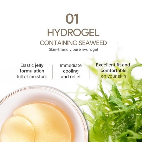 Petitfee Gold & Snail Hydrogel Eye Patches – 60 Count (30 Pairs) – 24k Gold & Snail Mucin Eye Mask for Firming, Hydrating, and Healthy Skin - görsel 10