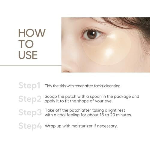 Petitfee Gold & Snail Hydrogel Eye Patches – 60 Count (30 Pairs) – 24k Gold & Snail Mucin Eye Mask for Firming, Hydrating, and Healthy Skin - görsel 18