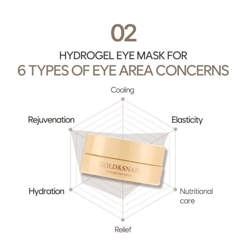 Petitfee Gold & Snail Hydrogel Eye Patches – 60 Count (30 Pairs) – 24k Gold & Snail Mucin Eye Mask for Firming, Hydrating, and Healthy Skin - görsel 12