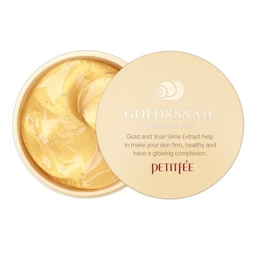 Petitfee Gold & Snail Hydrogel Eye Patches – 60 Count (30 Pairs) – 24k Gold & Snail Mucin Eye Mask for Firming, Hydrating, and Healthy Skin - görsel 2