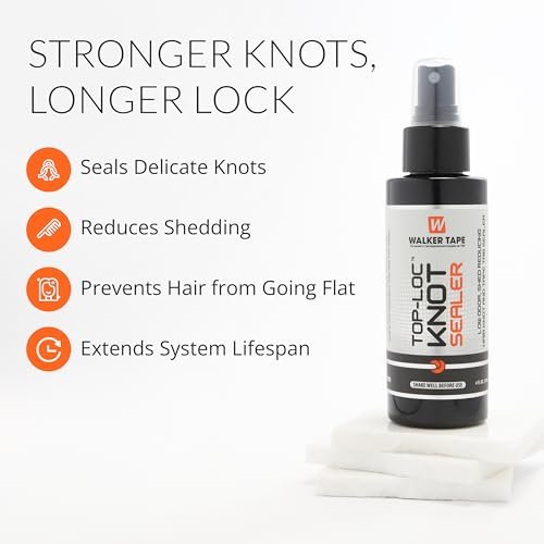 Walker Tape Top-Loc Knot Sealer Spray 4 fl oz - Reduces Shedding & Extends Hairpiece Life for Lace Wigs and Toupees Avelisse