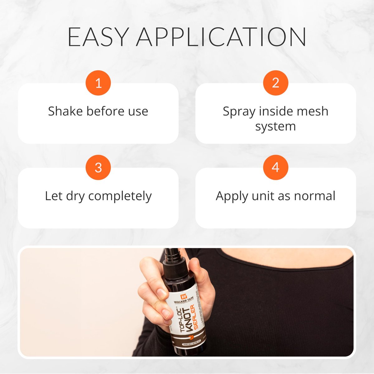 Walker Tape Top-Loc Knot Sealer Spray 4 fl oz - Reduces Shedding & Extends Hairpiece Life for Lace Wigs and Toupees Avelisse