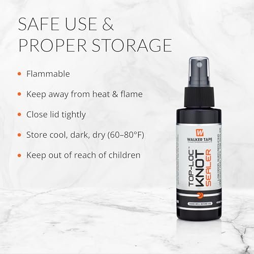 Walker Tape Top-Loc Knot Sealer Spray 4 fl oz - Reduces Shedding & Extends Hairpiece Life for Lace Wigs and Toupees Avelisse