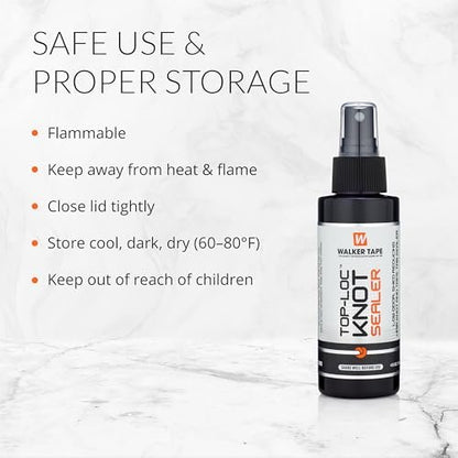 Walker Tape Top-Loc Knot Sealer Spray 4 fl oz - Reduces Shedding & Extends Hairpiece Life for Lace Wigs and Toupees Avelisse