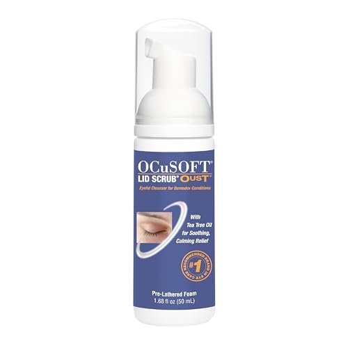 OCuSOFT Oust Demodex Foam Cleanser Extra Strength - Tea Tree Oil Foaming Eyelid Cleanser for Oil, Debris & Pollen Removal - 1.68 fl oz Avelisse