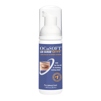 OCuSOFT Oust Demodex Foam Cleanser Extra Strength - Tea Tree Oil Foaming Eyelid Cleanser for Oil, Debris & Pollen Removal - 1.68 fl oz Avelisse