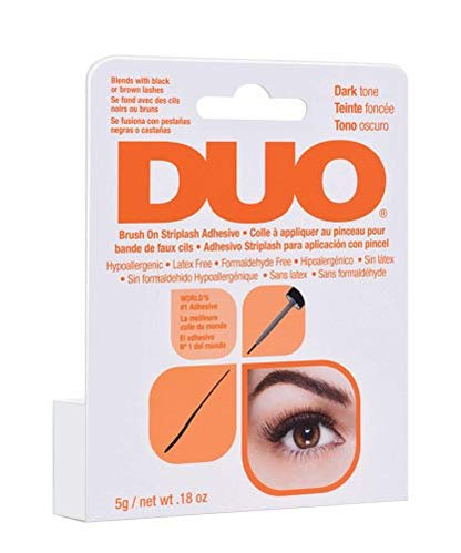 DUO Brush-On Lash Glue Dark Tone - 0.18 oz (Pack of 3) - Strong Hold False Eyelash Adhesive Avelisse