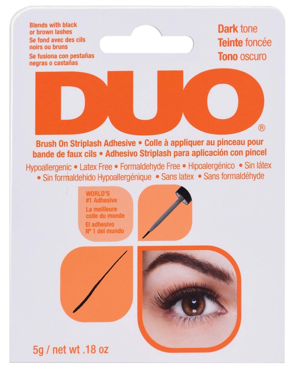 DUO Brush-On Lash Glue Dark Tone - 0.18 oz (Pack of 3) - Strong Hold False Eyelash Adhesive Avelisse