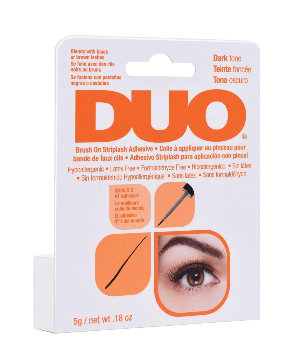 DUO Brush-On Lash Glue Dark Tone - 0.18 oz (Pack of 3) - Strong Hold False Eyelash Adhesive Avelisse