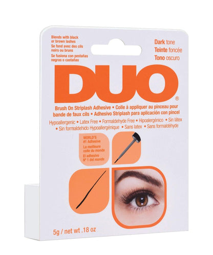 DUO Brush-On Lash Glue Dark Tone - 0.18 oz (Pack of 3) - Strong Hold False Eyelash Adhesive Avelisse