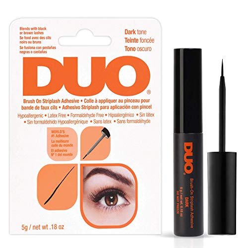 DUO Brush-On Lash Glue Dark Tone - 0.18 oz (Pack of 3) - Strong Hold False Eyelash Adhesive Avelisse