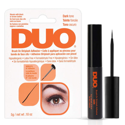 DUO Brush-On Lash Glue Dark Tone - 0.18 oz (Pack of 3) - Strong Hold False Eyelash Adhesive Avelisse