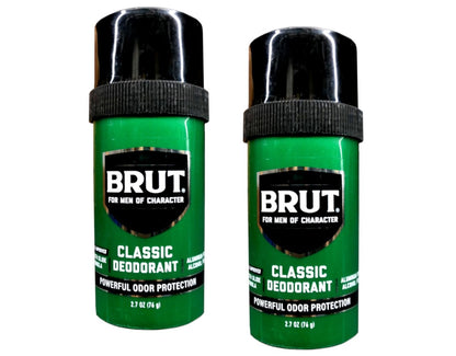 Brut Classic Round Deodorant Stick, 2.5 oz (Pack of 2) – Long-Lasting Men's Deodorant Avelisse