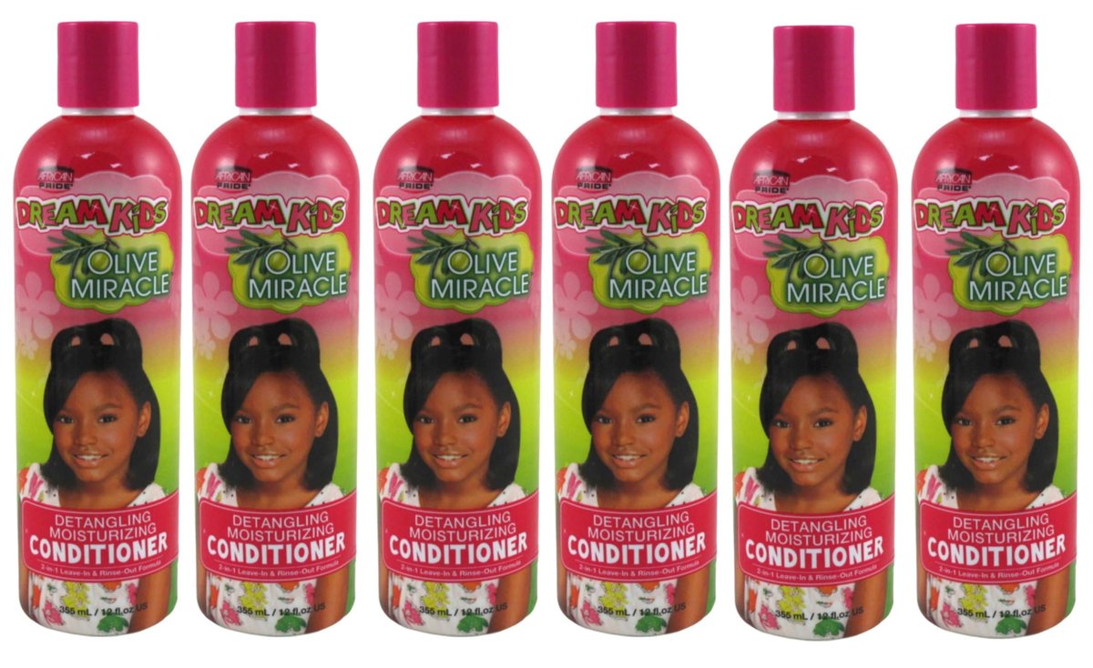 African Pride Dream Kids Detangling Conditioner - 12 oz (Pack of 6) - Moisturizing & Nourishing for Curly, Coily Hair - görsel 2