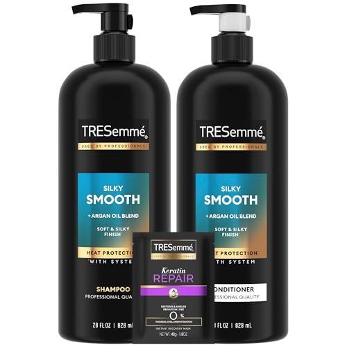 TRESemmé Shampoo and Conditioner Set with Keratin Repair Hair Mask – Silky & Smooth Anti-Frizz Hair Products, 56 Fl Oz Avelisse