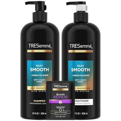TRESemmé Shampoo and Conditioner Set with Keratin Repair Hair Mask – Silky & Smooth Anti-Frizz Hair Products, 56 Fl Oz Avelisse