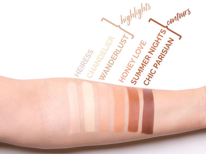 Aesthetica Cream Contour & Highlighting Makeup Kit - Vegan & Cruelty-Free Contouring Palette with Step-by-Step Guide Avelisse