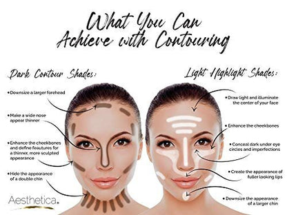 Aesthetica Cream Contour & Highlighting Makeup Kit - Vegan & Cruelty-Free Contouring Palette with Step-by-Step Guide Avelisse